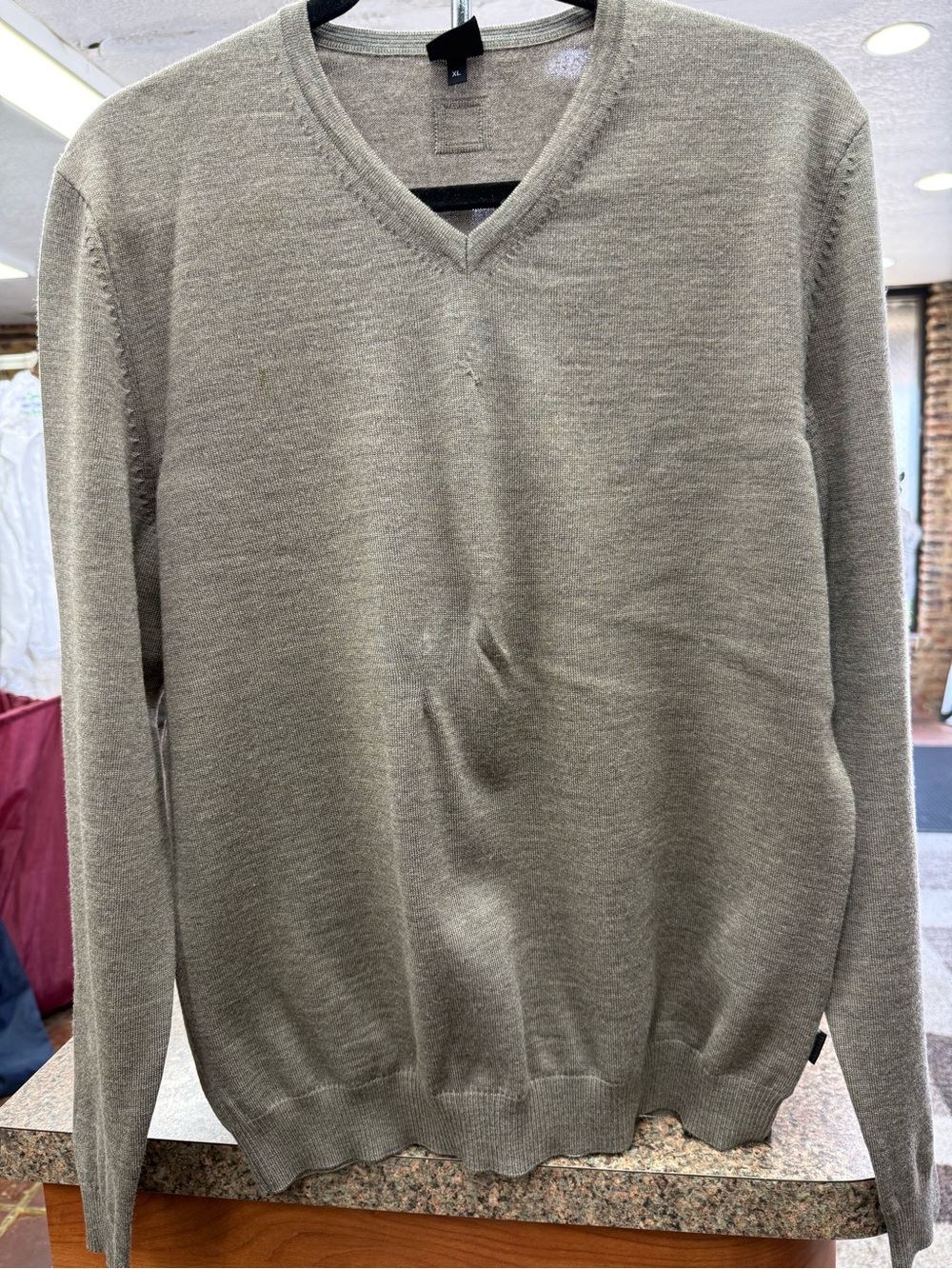 Boss Olive Green V-Neck Sweater